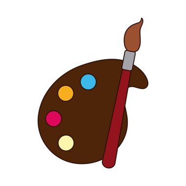 okul eğitimi boya fırçası renk paleti çizgisi ve biçim simgesini doldur