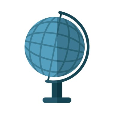 Okul eğitimi küresel haritası gölgeli düz coğrafya simgesi