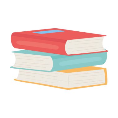 Okul eğitimi yığını edebiyat izole edilmiş simge tasarımı beyaz arkaplan