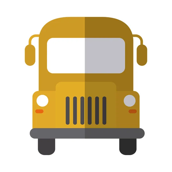 Trasnport buss främre vy platt ikon med skugga — Stock vektor