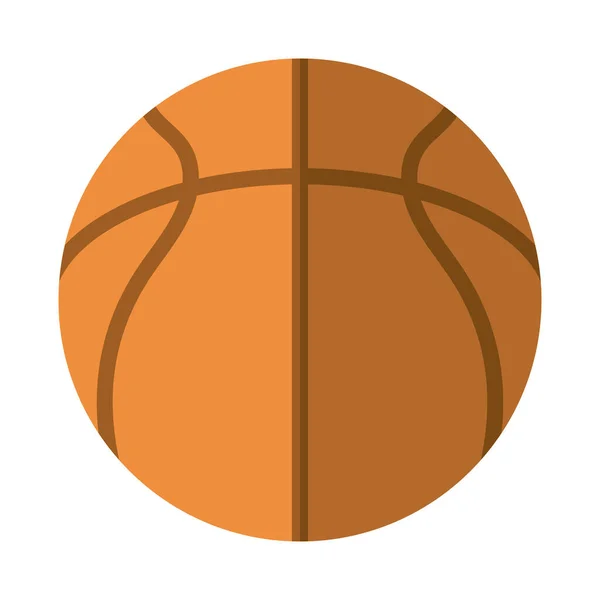 Équipement ballon de basket sport icône plate avec ombre — Image vectorielle