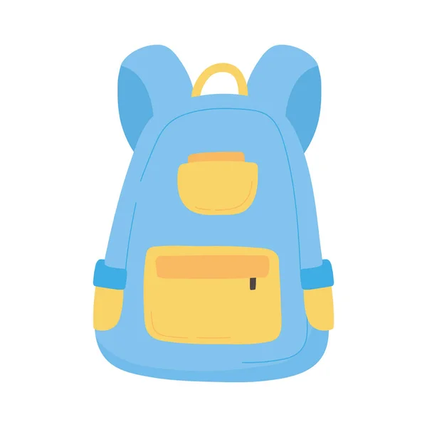 Skola utbildning ryggsäck isolerad ikon design vit bakgrund — Stock vektor