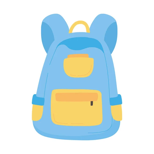 Skola utbildning ryggsäck isolerad ikon design vit bakgrund — Stock vektor