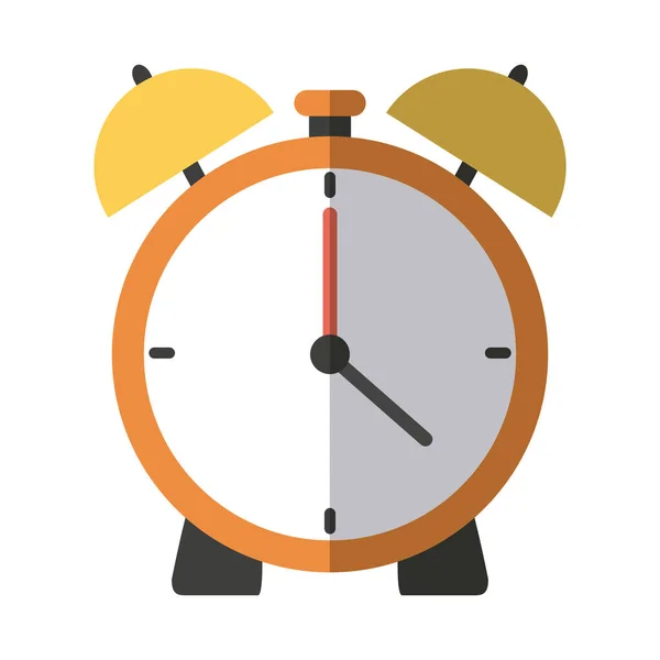 Back to school education alarm clock time flat icon with shadow — Stock Vector