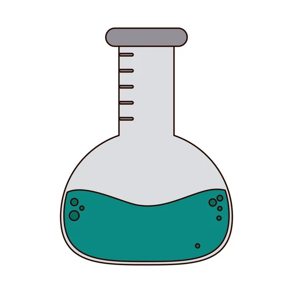 Escuela educación química frasco vaso de precipitados línea de suministro y relleno icono de estilo — Archivo Imágenes Vectoriales