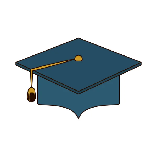 Iskolai végzettség kalap vonal és töltse stílus ikon — Stock Vector