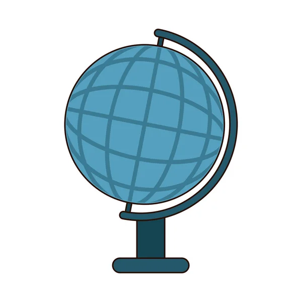 Edukacja szkolna globe map geografii linii i wypełnić ikonę stylu — Wektor stockowy