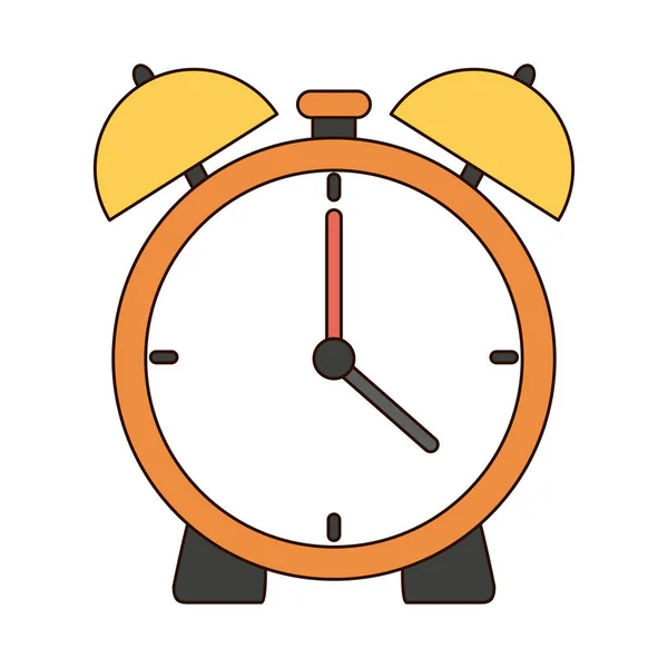 Back to school education alarm clock time line and fill style icon — Stock Vector