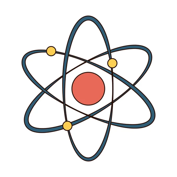 Linea di scienza atomica molecola e icona di stile di riempimento — Vettoriale Stock