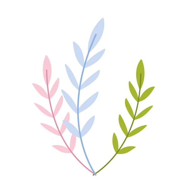 枝叶自然留下孤立的图标设计白色背景 — 图库矢量图片