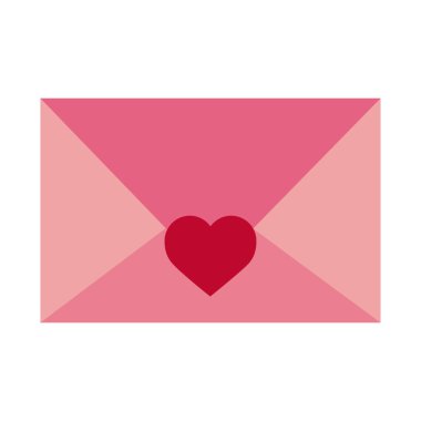 pembe zarf aşk kalp romantik mesaj duygu düz simgesi