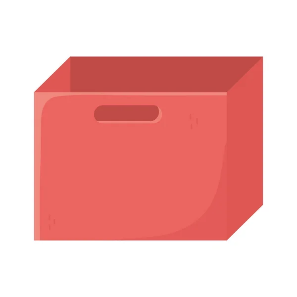 Caja de cartón rojo entrega vacía carga aislado icono diseño fondo blanco — Vector de stock