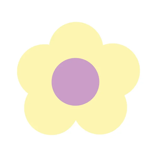 花の自然花の装飾漫画孤立したアイコンデザイン — ストックベクタ