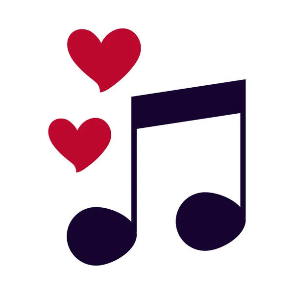 Elsker romantiske følelser Melodi Melodi flat stil ikon – stockvektor