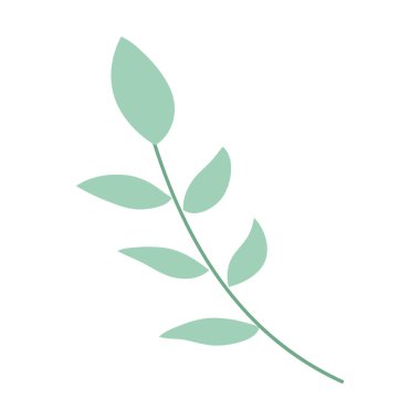 Yapraklar, botanik karikatürü izole edilmiş ikon tasarımı bırakır