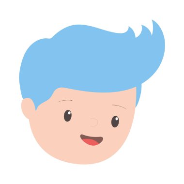 Genç adam çizgi film karakteri izole edilmiş simge tasarımı