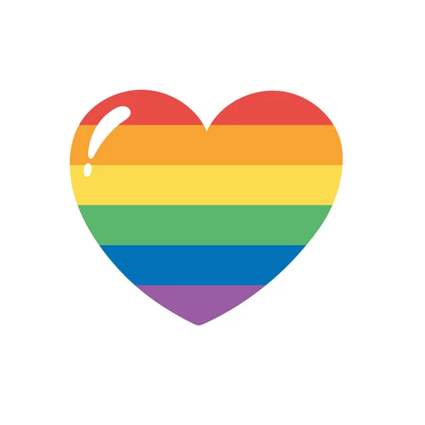 Lgbtq orgulho da comunidade, coração arco-íris amor desfile celebração ícone isolado design — Vetor de Stock