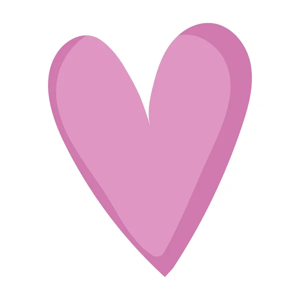 Amor coração paixão romântica sentimento desenho animado design de ícone isolado — Vetor de Stock