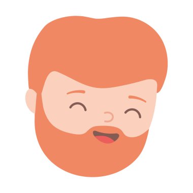 Genç adam çizgi film karakteri izole edilmiş simge tasarımı