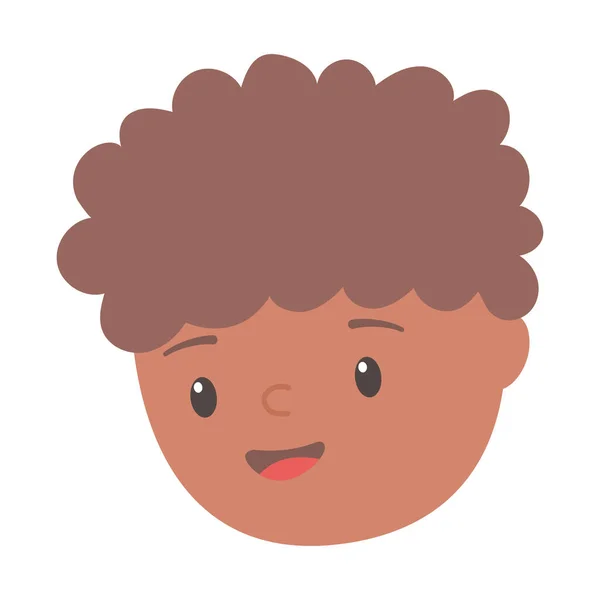 Jonge man gezicht cartoon karakter geïsoleerd pictogram ontwerp — Stockvector