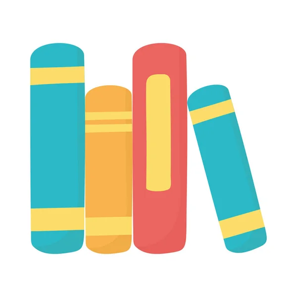 Stack of books literature learning isolated icon design white background — Stock Vector