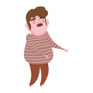 Büyükanne ve büyükbaba günü, ayakta duran çizgi film karakteri izole edilmiş ikon tasarımı.