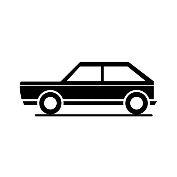 Desain ikon model hatchback car transportasi kendaraan siluet - Stok Vektor