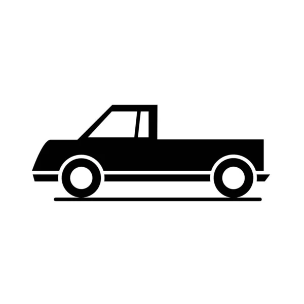 Coche camioneta modelo transporte vehículo silueta estilo icono diseño — Vector de stock