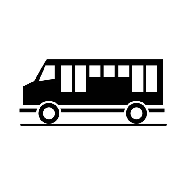 Дизайн иконки транспортного средства в стиле силуэта автобуса — стоковый вектор