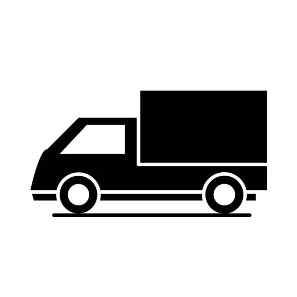 Carro caminhão de carga modelo de transporte veículo silhueta estilo ícone design — Vetor de Stock