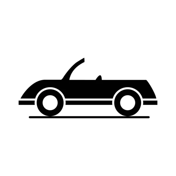 Voiture cabriolet modèle transport véhicule silhouette style icône design — Image vectorielle