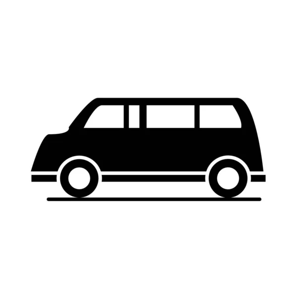 Vehículo de transporte de pasajeros silueta estilo icono de diseño — Vector de stock