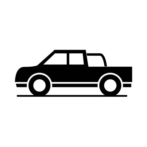 Coche camioneta transporte vehículo silueta estilo icono diseño — Vector de stock