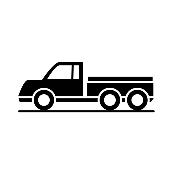 Livraison voiture pick up modèle transport véhicule silhouette style icône conception — Image vectorielle
