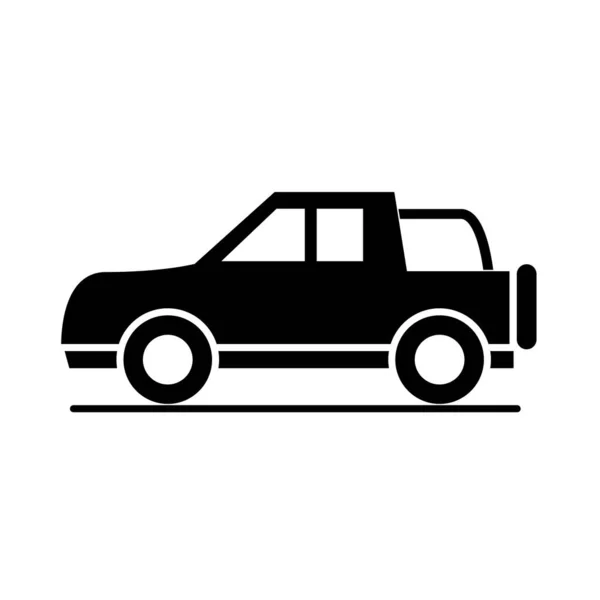 Coche fuera de la carretera modelo de vehículo de transporte silueta estilo icono de diseño — Vector de stock