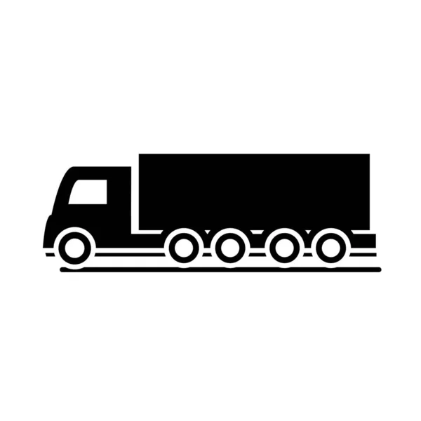 Ναυτιλία φορτηγό παράδοση μεταφορά όχημα σιλουέτα στυλ εικονίδιο σχεδιασμό — Διανυσματικό Αρχείο