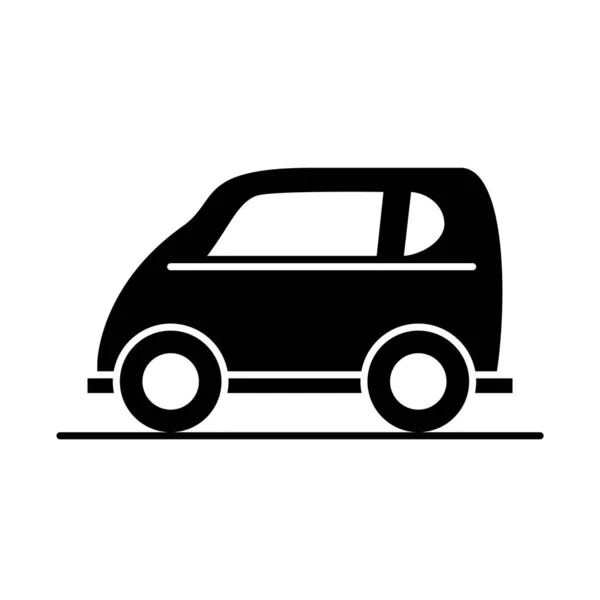 Coche compacto mini modelo de transporte vehículo silueta estilo icono diseño — Vector de stock