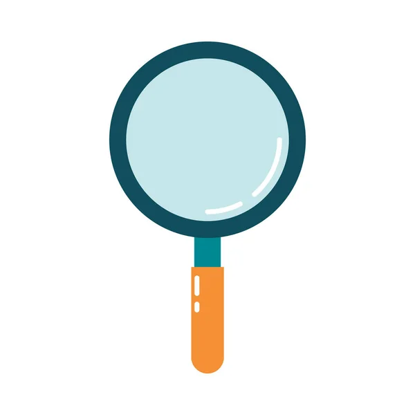 Magnifying glass search discovery flat style icon — Stock Vector