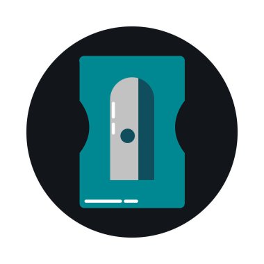 okul eğitimi arz keskinleştirici kırtasiye bloğu ve düz biçim simgesi