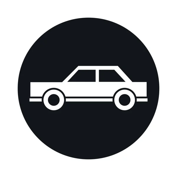 Coche sedán modelo transporte vehículo bloque y plano estilo icono diseño — Vector de stock