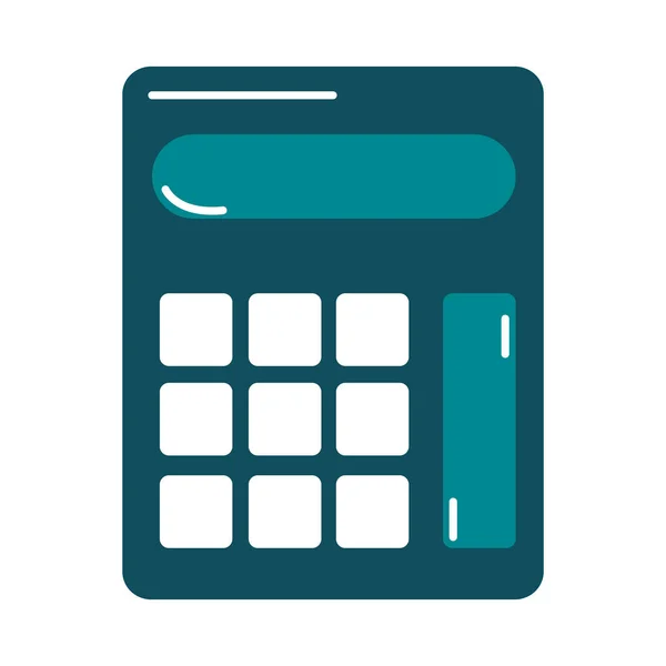 Educação escolar calculadora matemática fornecimento financeiro ícone de estilo plano — Vetor de Stock