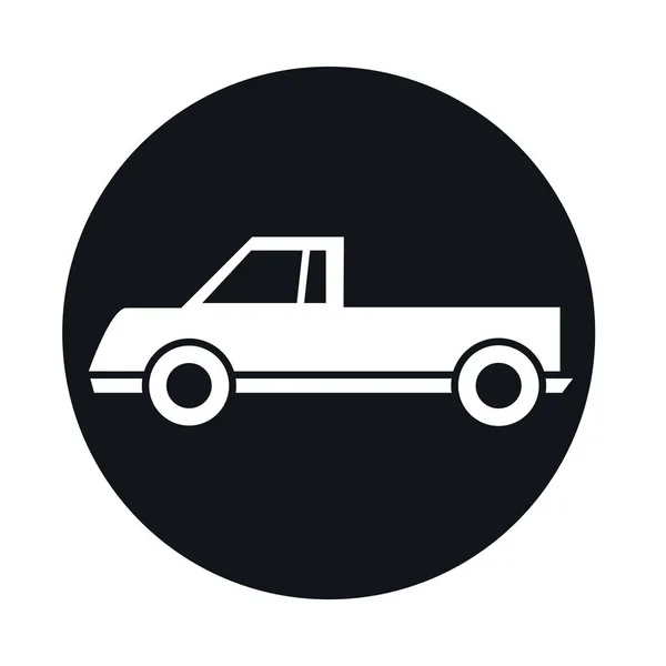 Coche pickup modelo de transporte bloque de vehículos y diseño de icono de estilo plano — Vector de stock