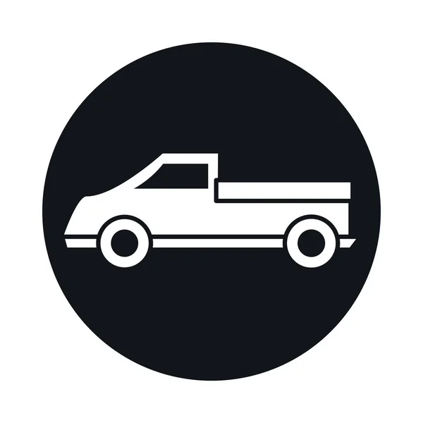 자동차 픽업 트럭 차량 블록 및 플랫 스타일 아이콘 디자인 — 스톡 벡터