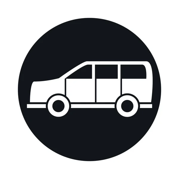 Coche suv transporte bloque de vehículos y diseño icono de estilo plano — Vector de stock