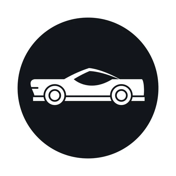 Modèle de voiture classique bloc de véhicule de transport et design icône de style plat — Image vectorielle