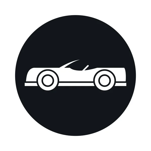 Carro roadster modelo de transporte veículo bloco e design de ícone de estilo plano — Vetor de Stock
