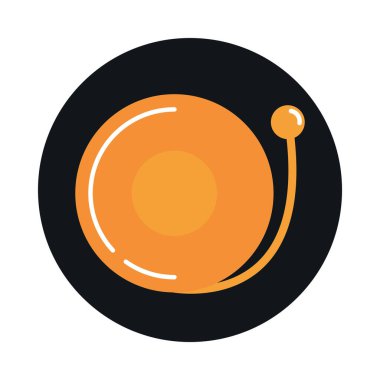 Kapı zili uyarı ögesi bloğu ve düz biçim simgesi