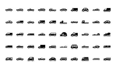 araba model taşıma aracı siluet biçim simgeleri dizayn edildi