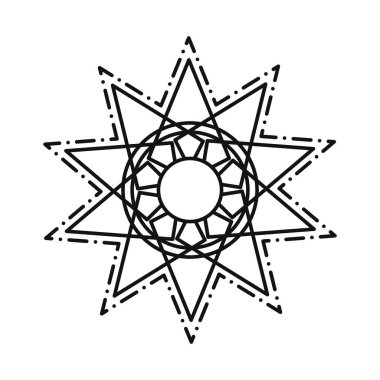 mandala dekoratif süsleme etnik oryantal çizgi tarzı simgesi