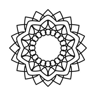 mandala dekoratif süsleme etnik oryantal çizgi tarzı simgesi